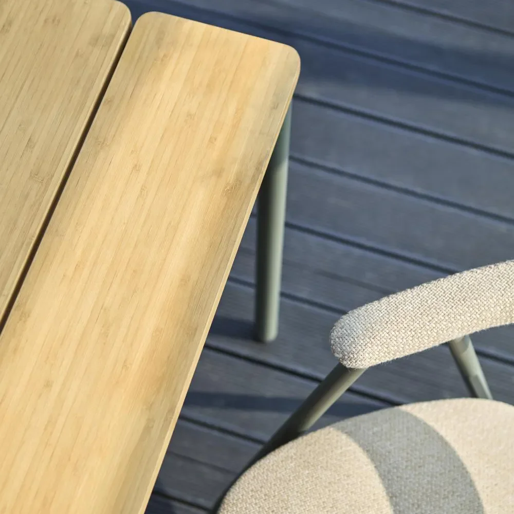 Nox ruokapöytä 90x238 cm Bambu/Nordic Green