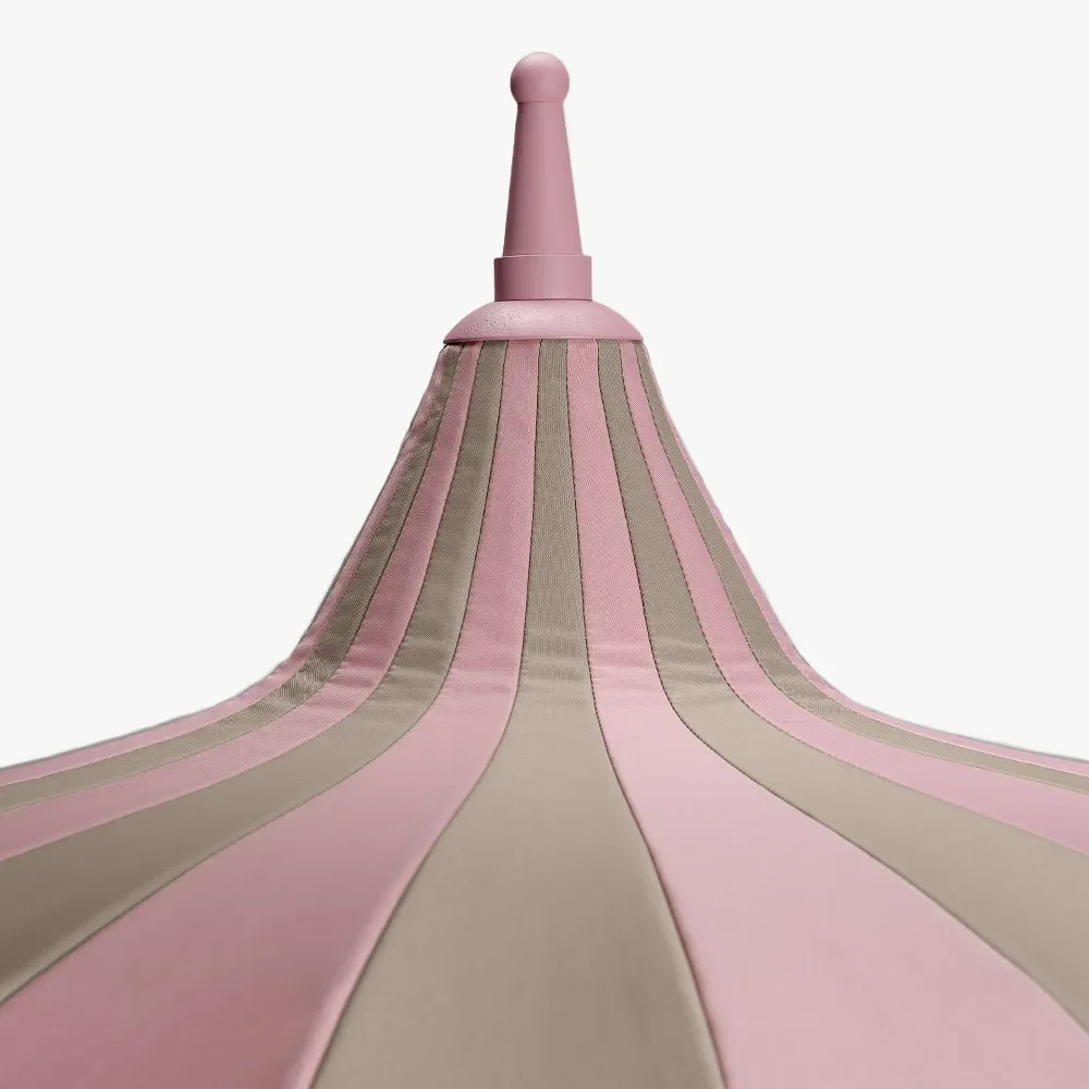 Aurinkovarjo Ø240 cm Vaaleanpunainen/beige raidallinen