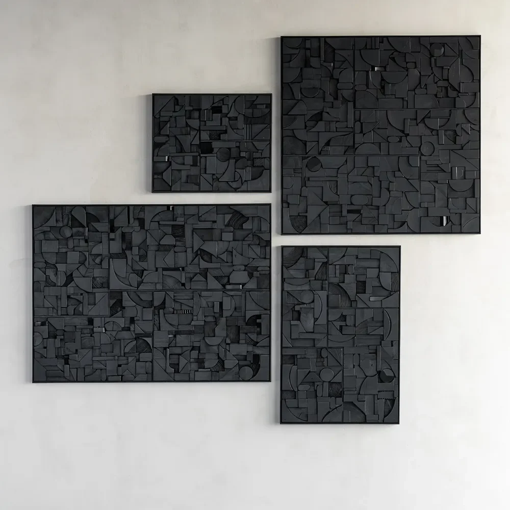  Bricks Seinä sisustus 100x100 cm Musta