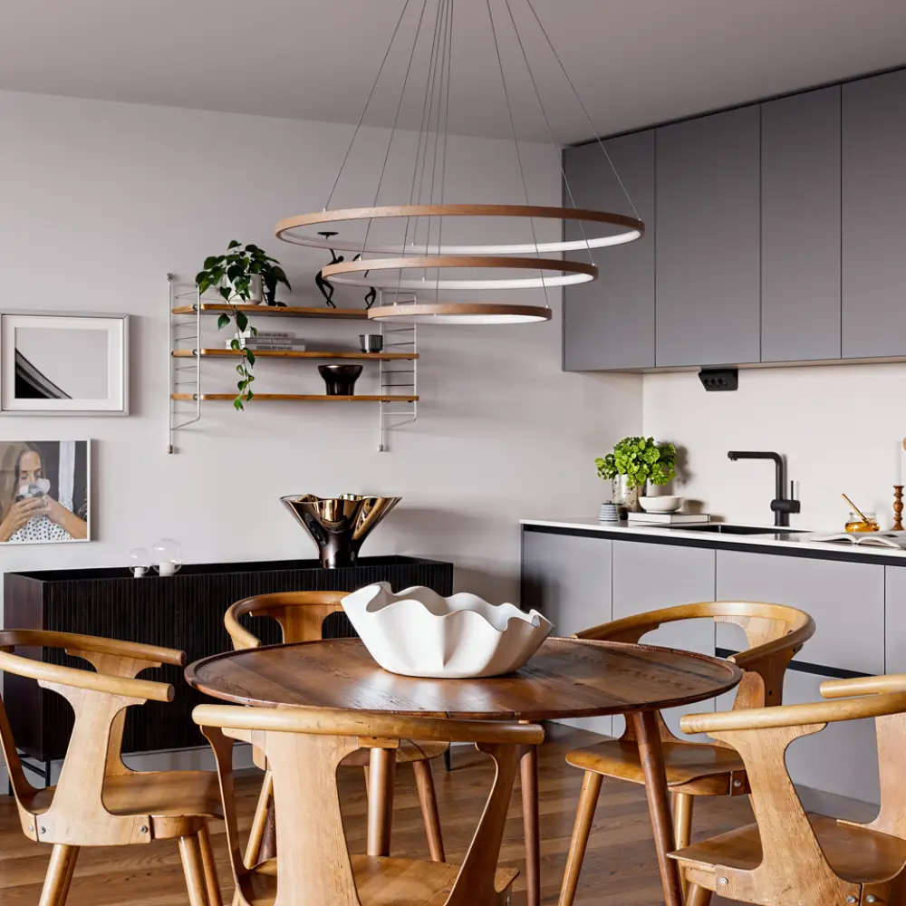 Trione-kattovalaisin Ø80cm LED pähkinä