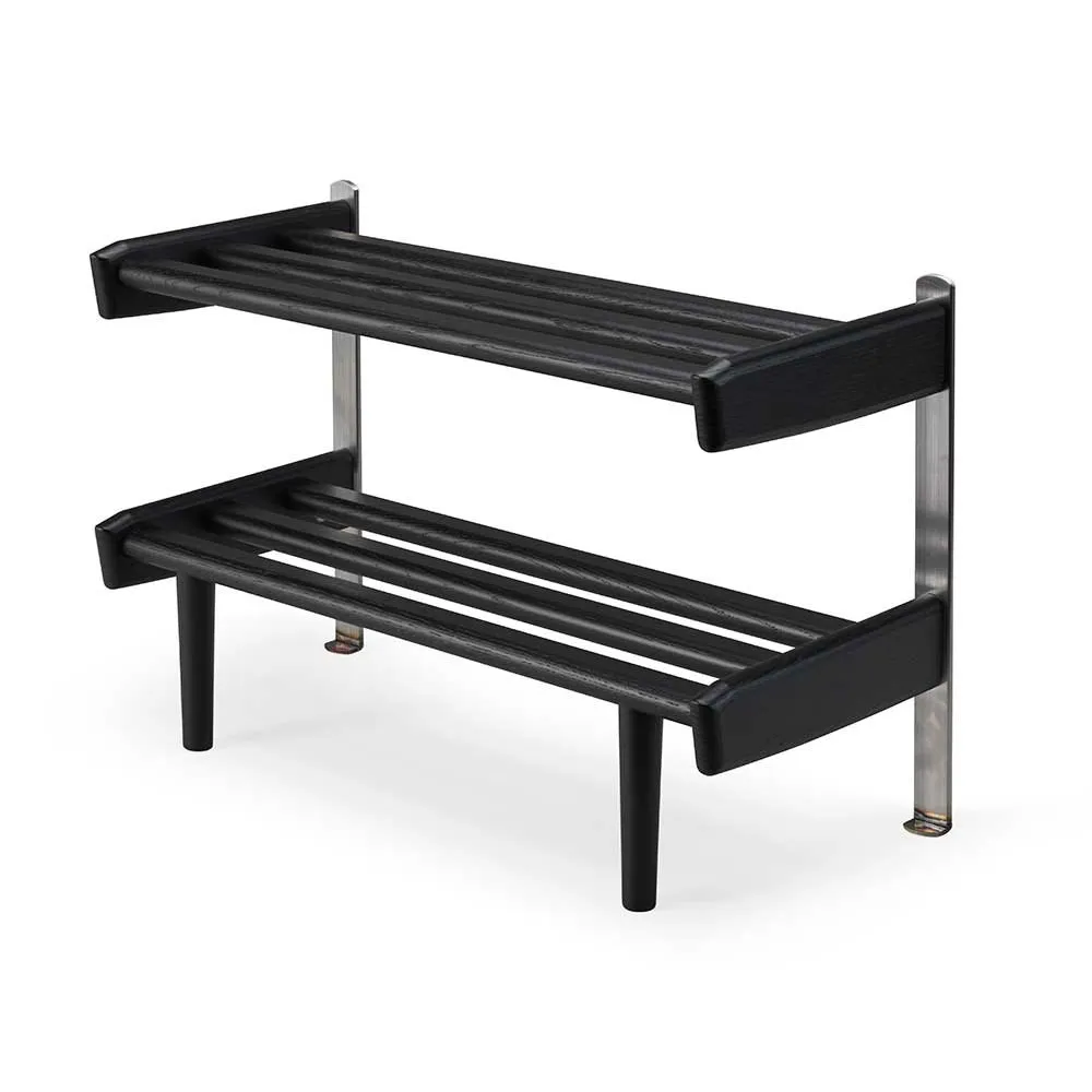 Meja Kenkähylly Lattia 59 cm Mustaksi värjätty tammi