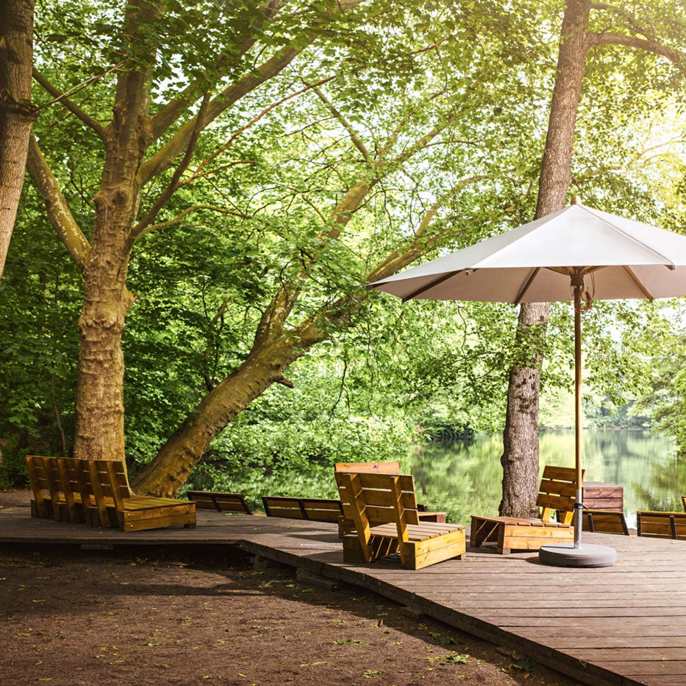 Teakwood aurinkovarjo 330x330 cm Cat.4 404 White