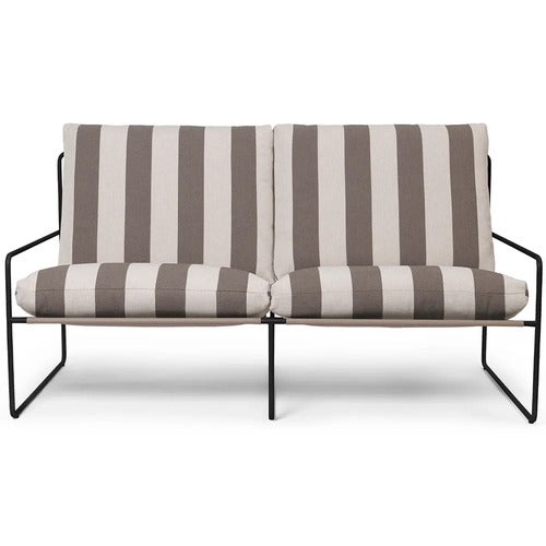 Desert 2-istuttava sohva Stripe Black/Chocolate