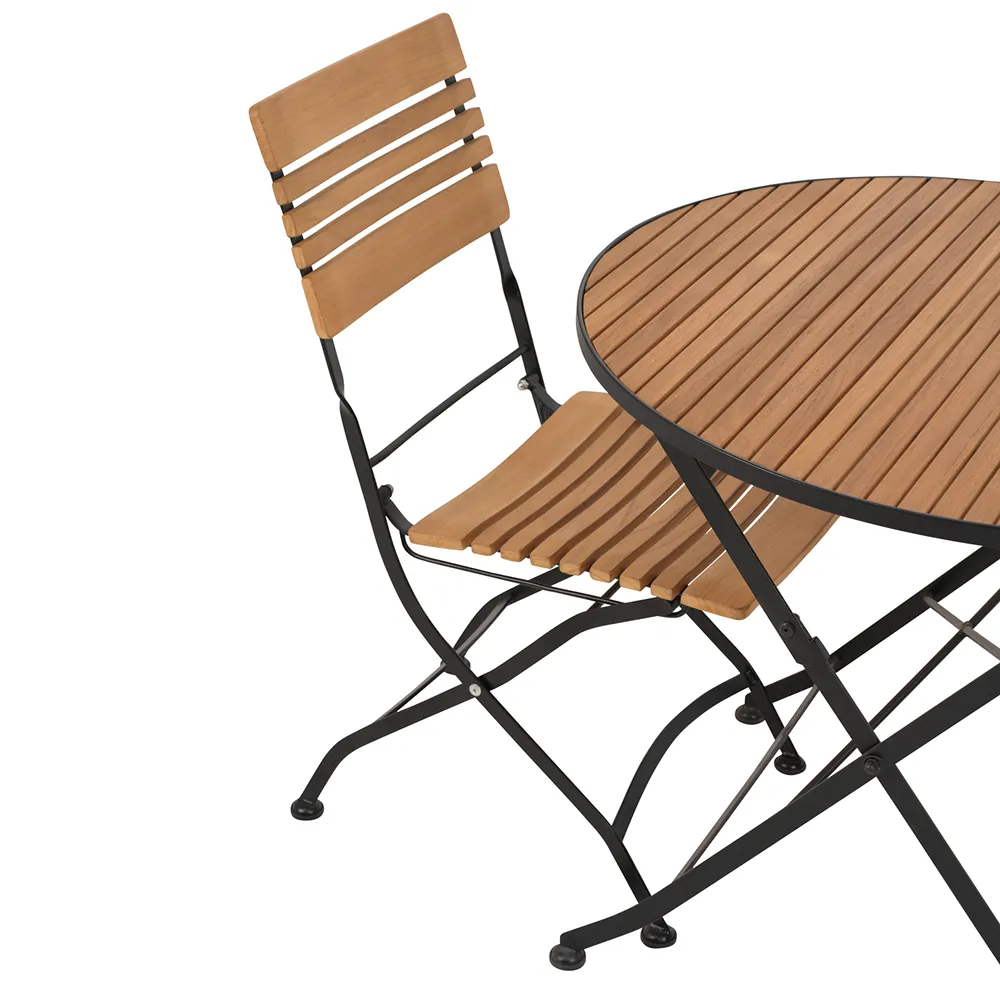 Brewer pöytä Ø 85 cm  Musta / Teak