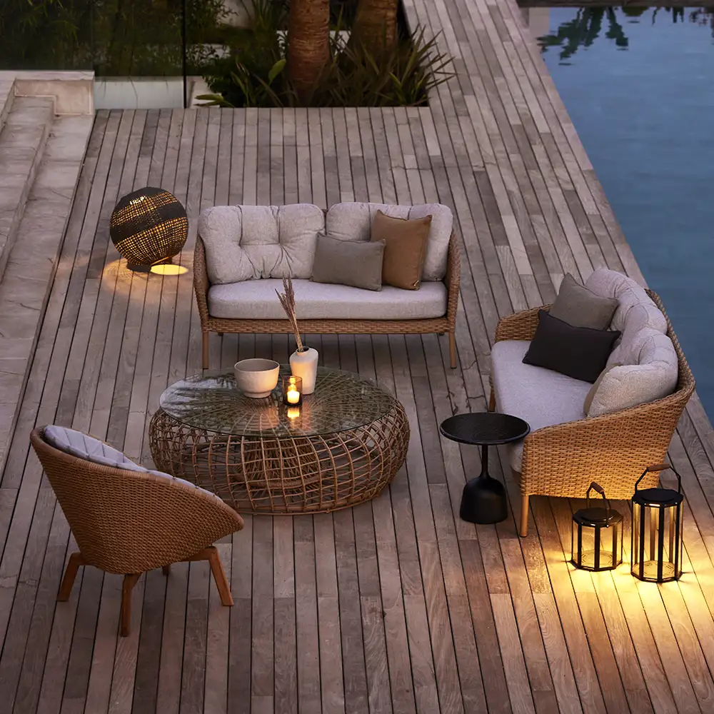 Ocean 2 istuttava sohva Natural flat Weave