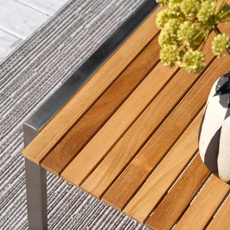 Naos sohvapöytä 75 x 140 cm ruostumaton teräs / tiikki 