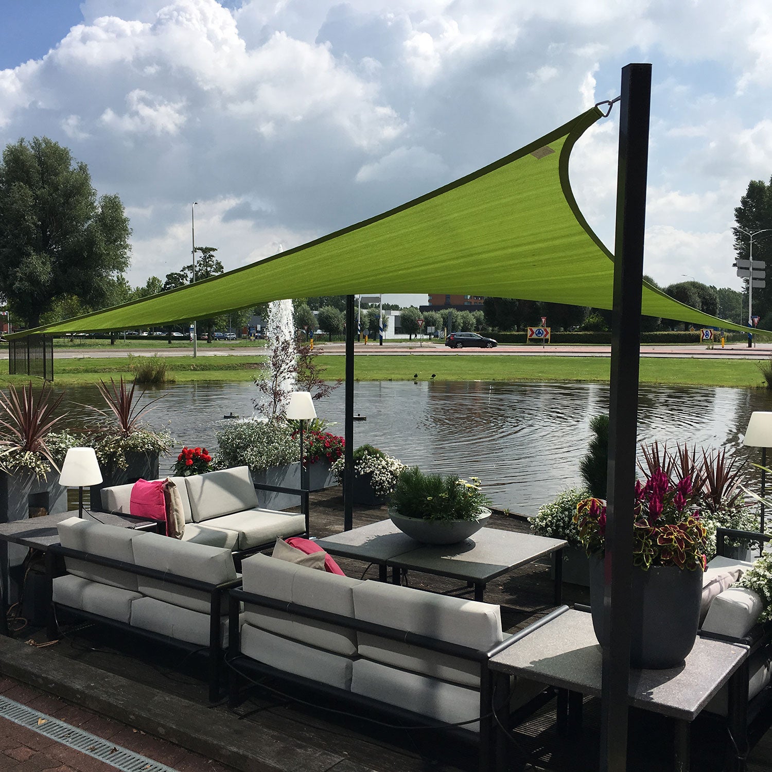 Coolfit aurinkoseili, kolmiomainen 90° 400x570 cm, musta