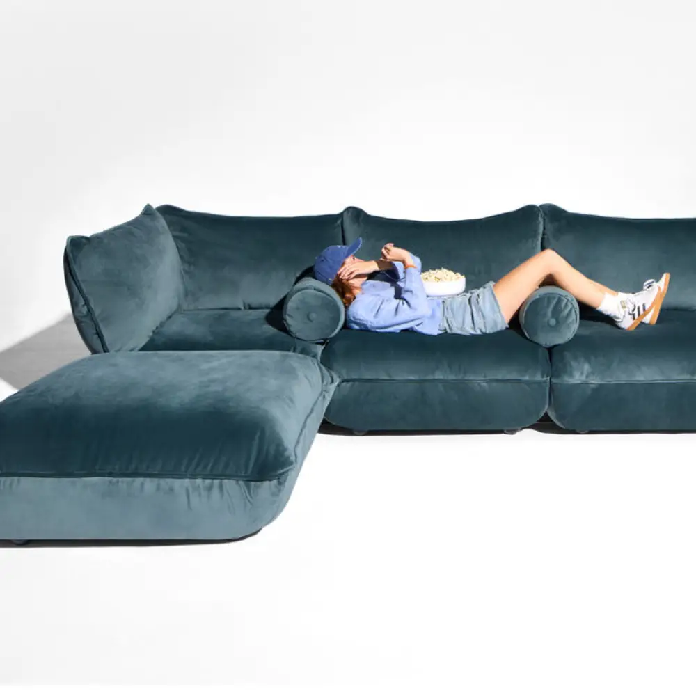 Puff Rolster Tyyny Velvet Recycled Petrol