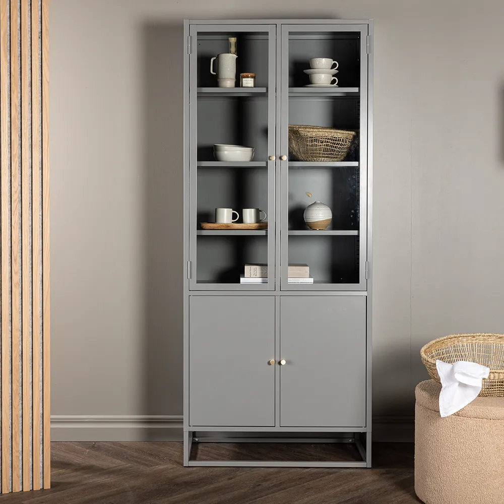 Bakal vitriinikaappi vaaleanharmaa