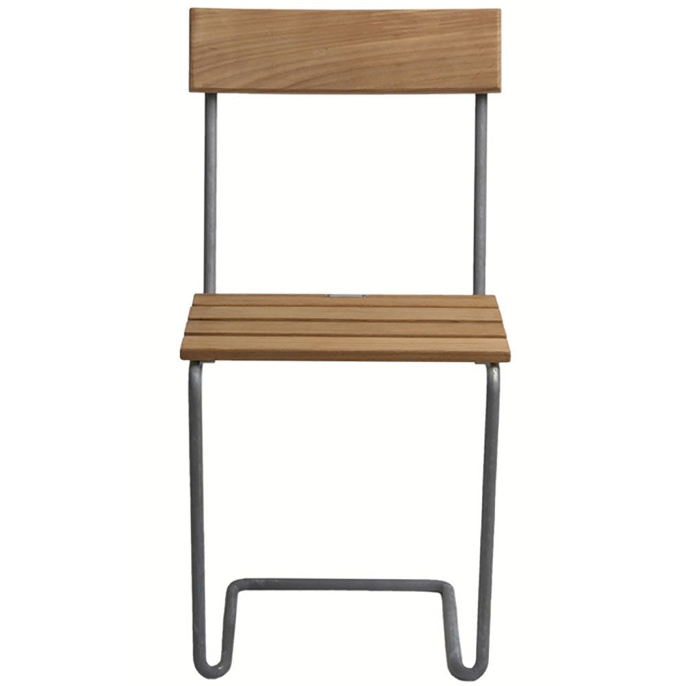 Tuoli A1 käsittelemätön tiikki / kuumasinkitty runko Grythyttan Stålmöbler