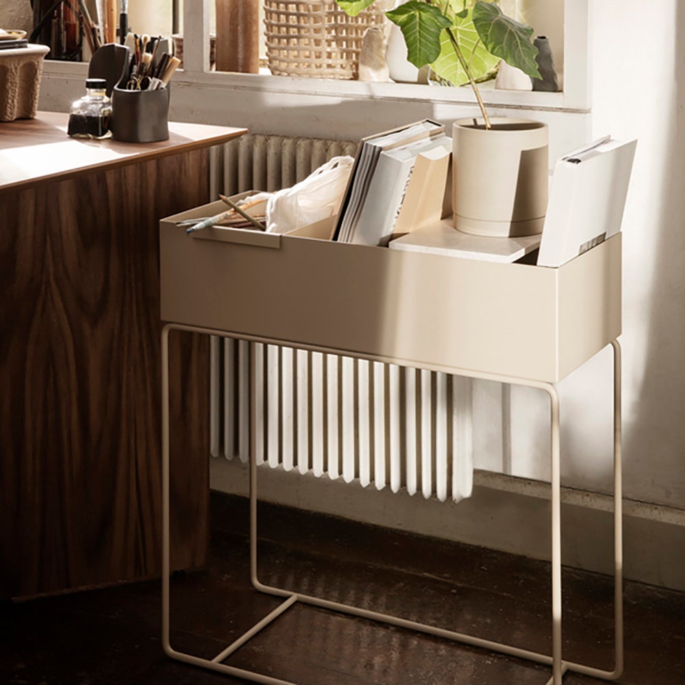 Kukkalaatikko - Vaaleanharmaa