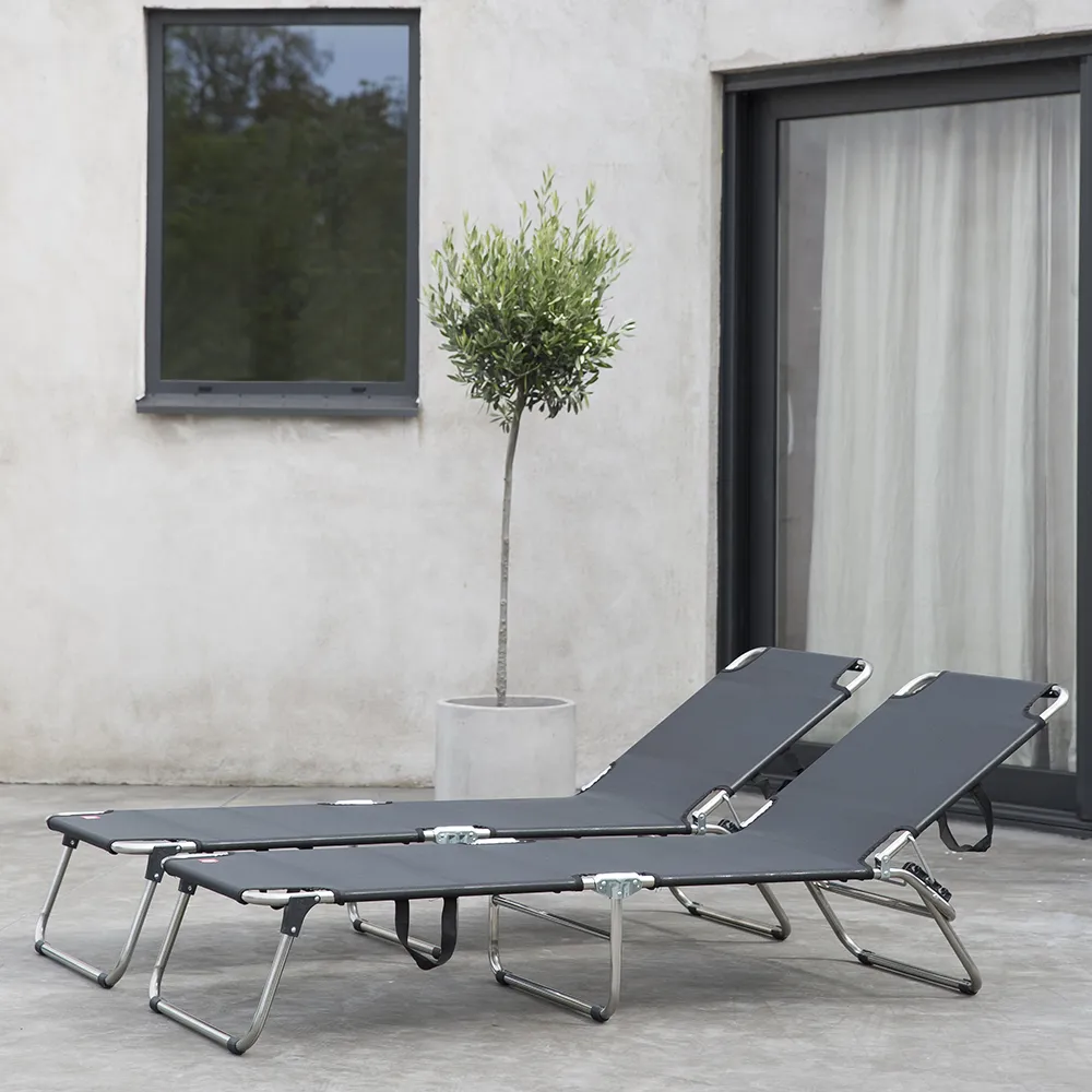 Amigo aurinkotuoli, musta alumiini/tekstiili