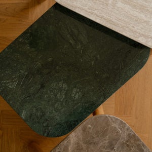 Paff Sivupöytä matala tammi/Green Marble