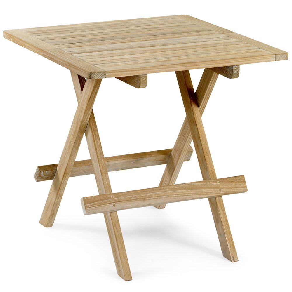 Opal sivupöytä 50 x 50 cm valkopigmentoitu tiikki Brafab