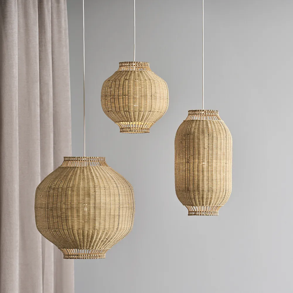 Tomori lampunvarjostin 50x50 cm rottinki 