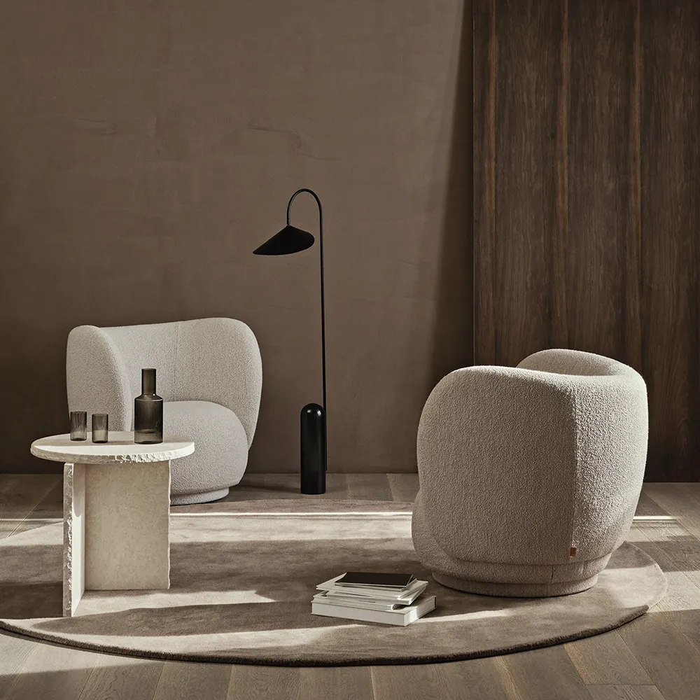 Rico Lounge nojatuoli Soft Bouclé - Off-white/Sand