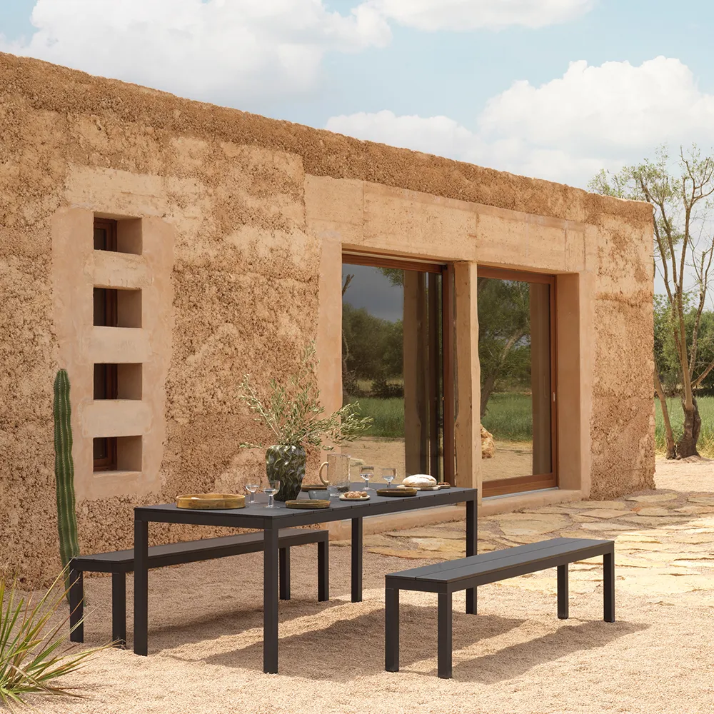 Rio Alu Ruokapöytä 210/280x100 cm Anthracite