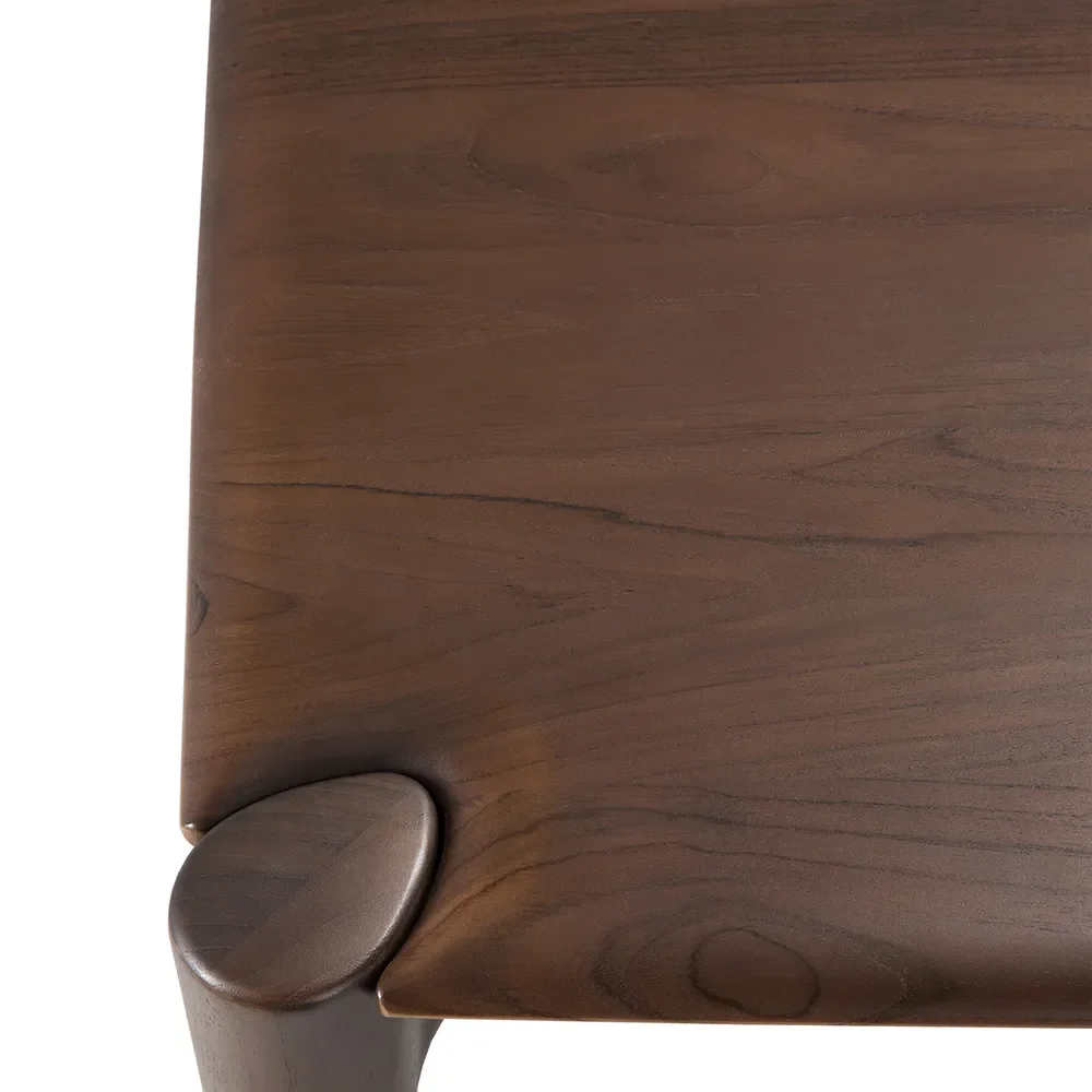 PI Ruokapöytä 80x140 cm Ruskea lakattu teakki