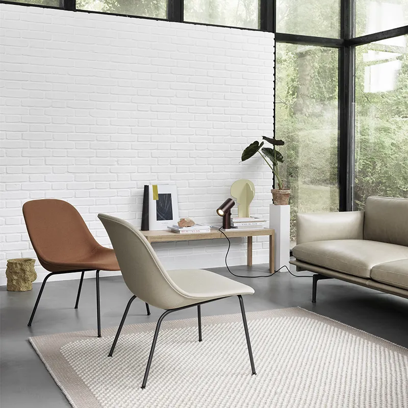 Fiber Lounge Chair Tube Base - Divina 154 Anthracite Black