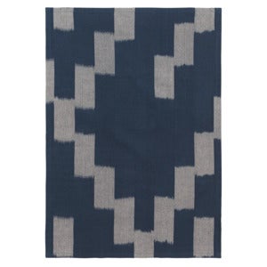 Ikat Teepyyhe - Ink Blue/Parchment