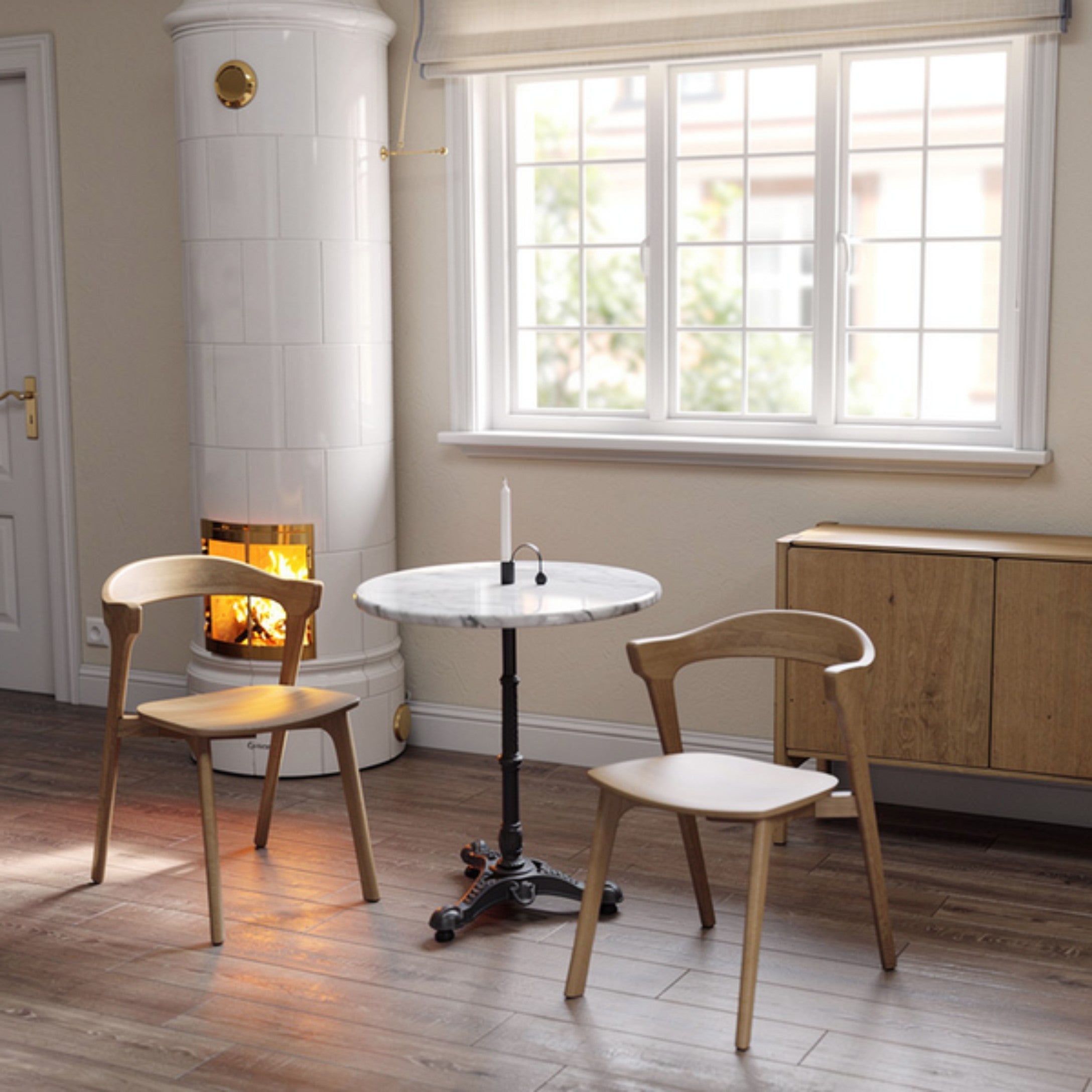 Loire marmoripöytä 60 valkoinen Brafab