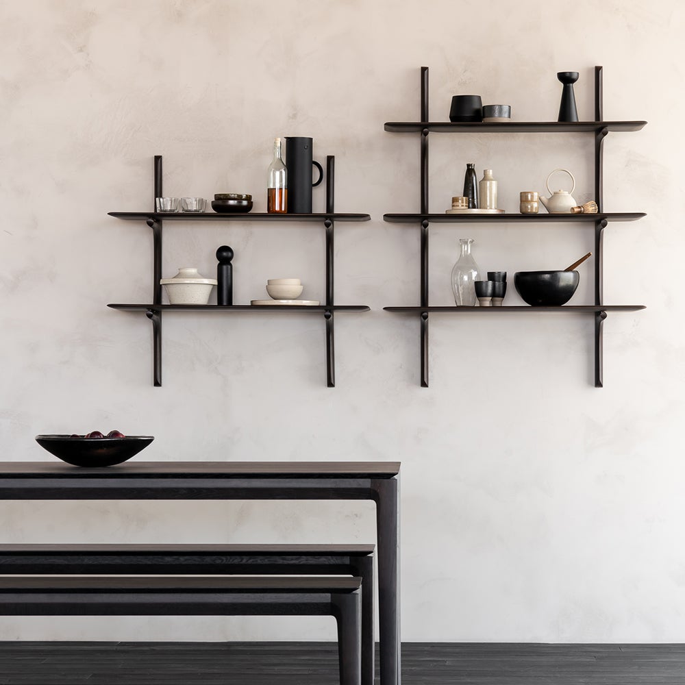 PI Seinähylly Mahogany dark brown 2 hyllyjä