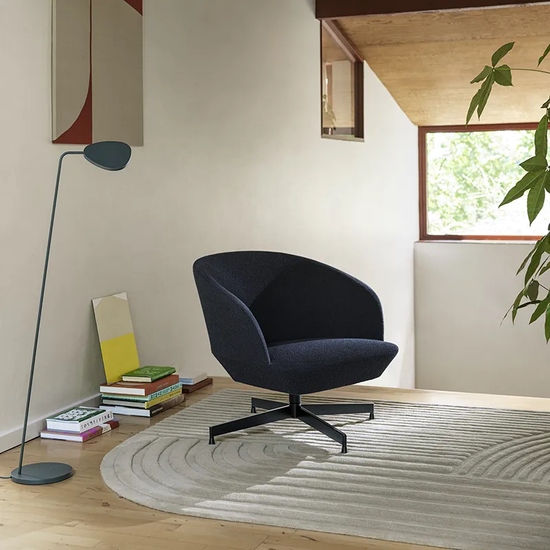 Oslo Lounge Chair Swivel Base - Vidar 146 Grey