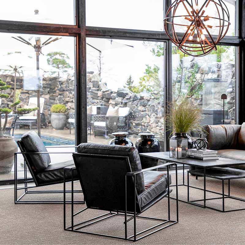 Bellagio nojatuoli nahka/metalli Artwood