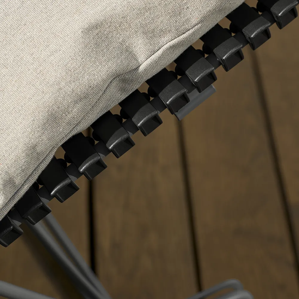 Click Adjustable chaise longue Black. Frame: Grey