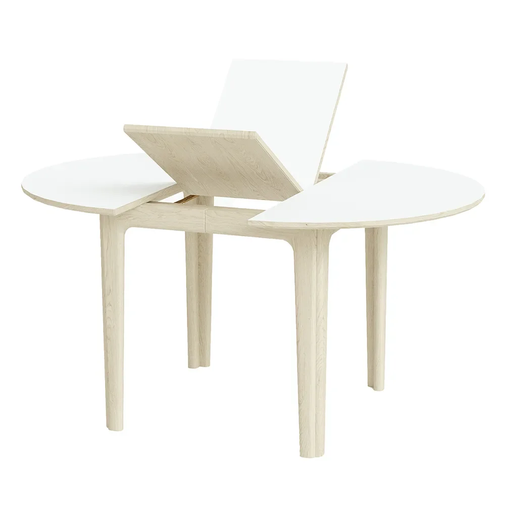 SM111 Ruokapöytä Tammi Valkoinen öljy/Valkoinen laminaatti