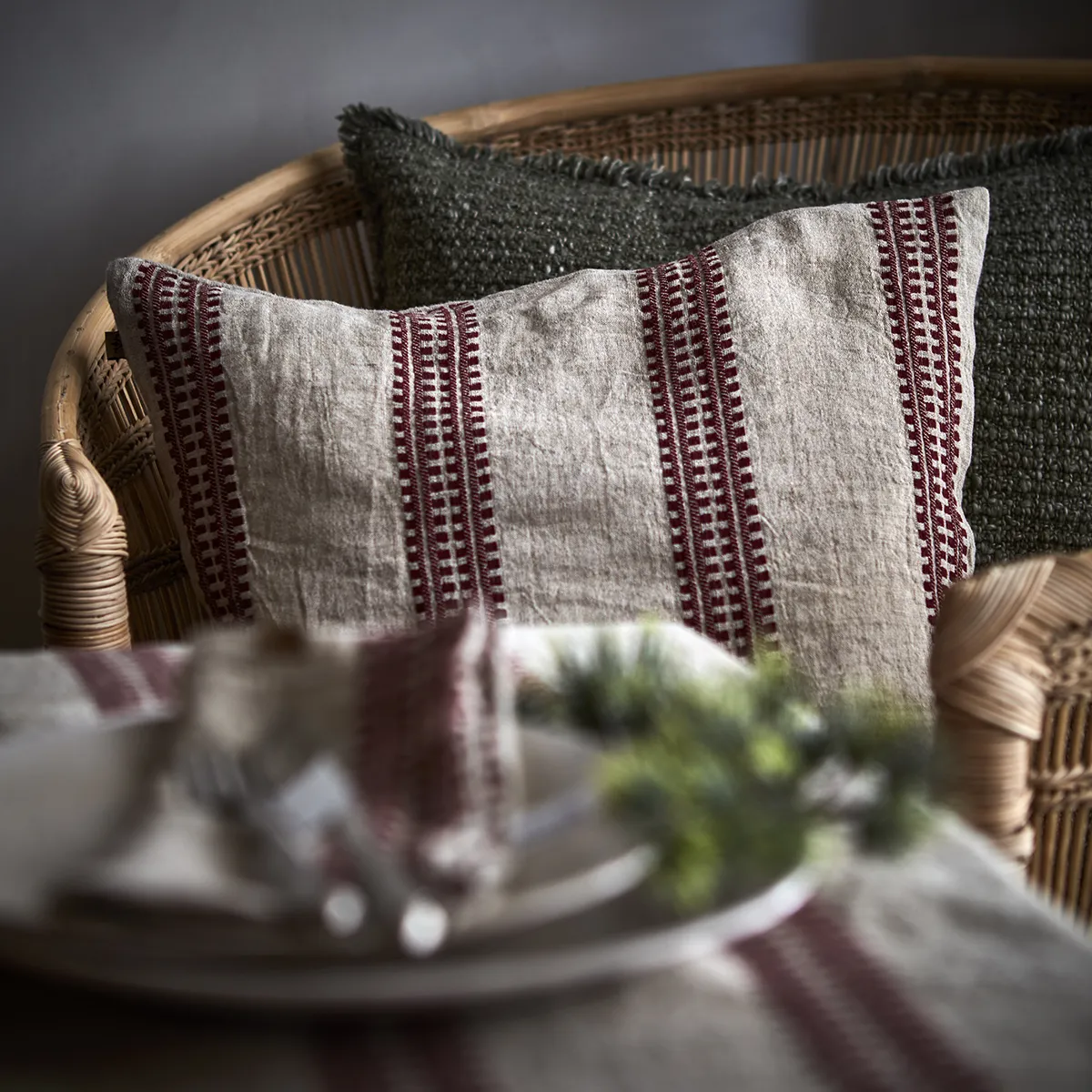Tyynynpäällinen Noel Red Natural 50x50 cm