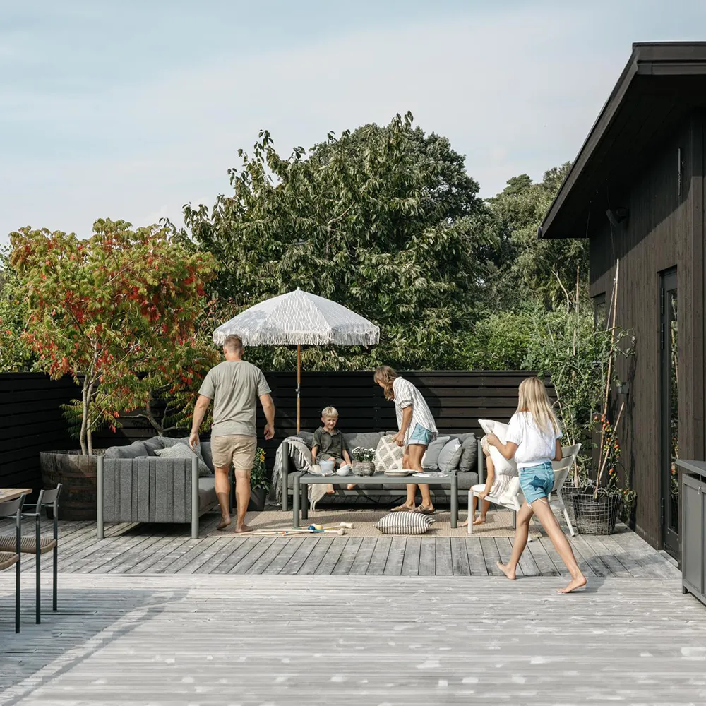 Gatsby aurinkovarjo 250 cm Grey Stripe