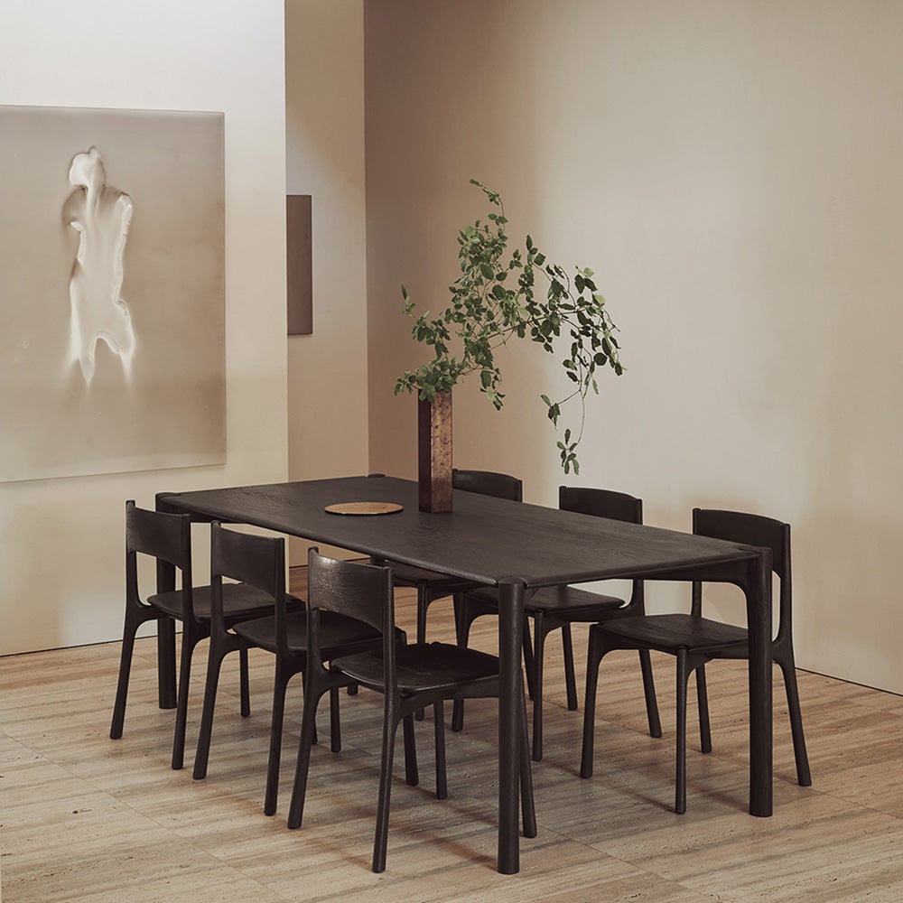 PI-ruokapöydän tuoli, lakattu tammi, ruskea