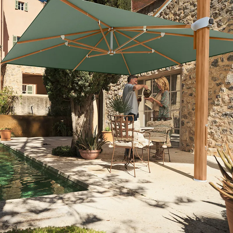 Aura vapaasti riippuva aurinkovarjo 400x400 cm cat.5 530 Atlantic