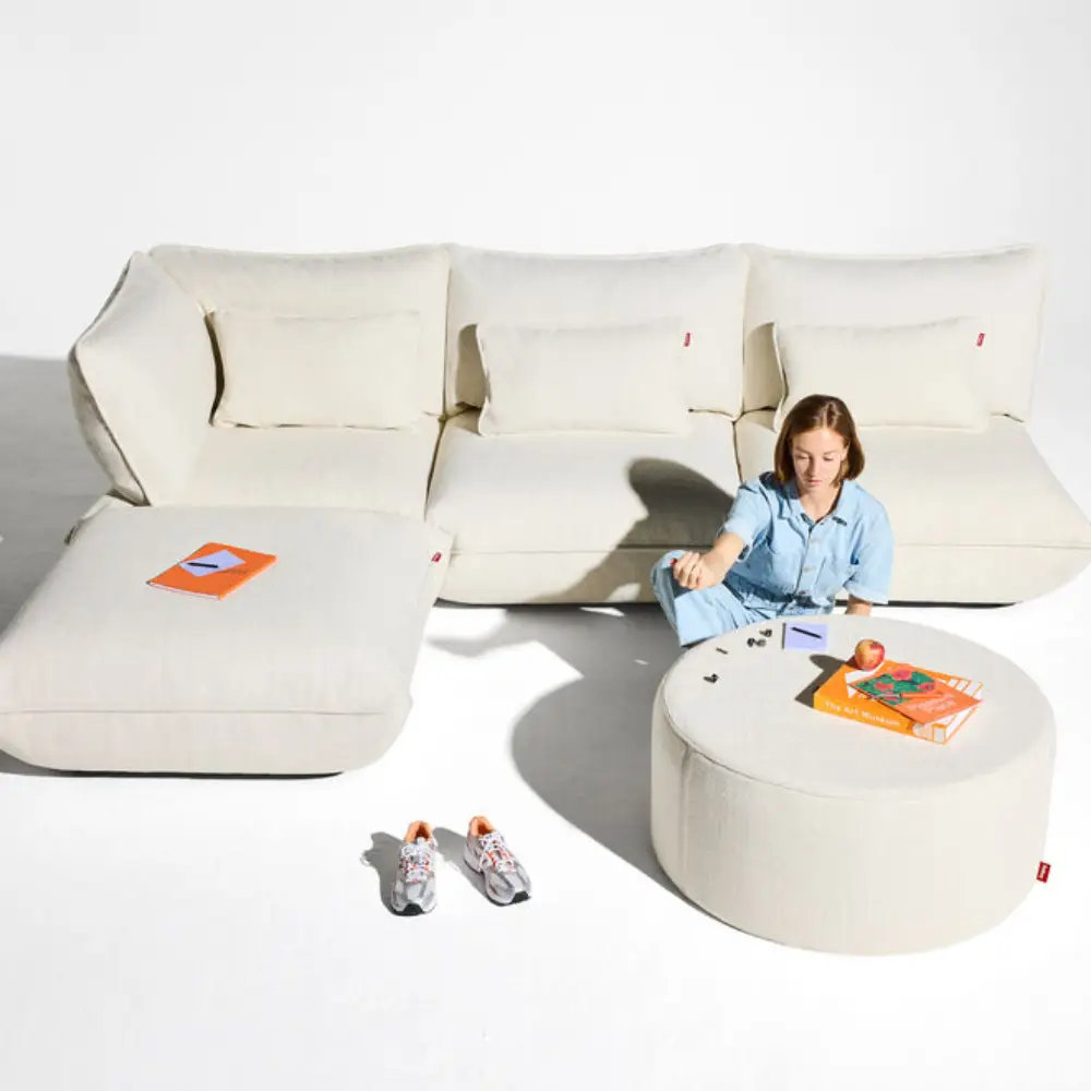 recycled puff tyyny boucle creme