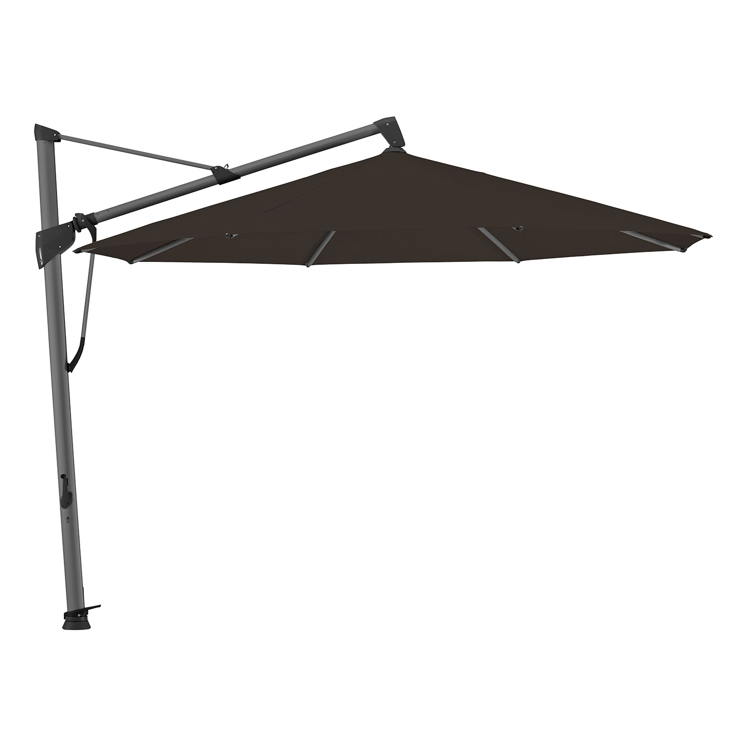 Glatz Sombrano S+ vapaasti riippuva aurinkovarjo 400 cm kat. 4 antracite alu / 408 black Glatz