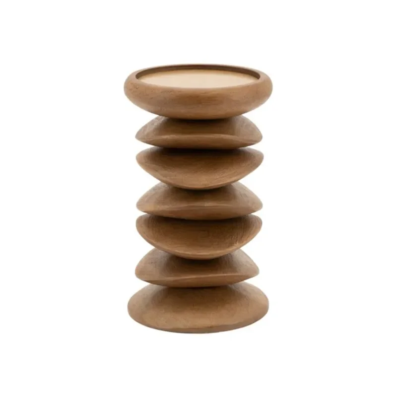 Pillar candle holder Kasane 10x10x15 cm Mangopuu Ruskea