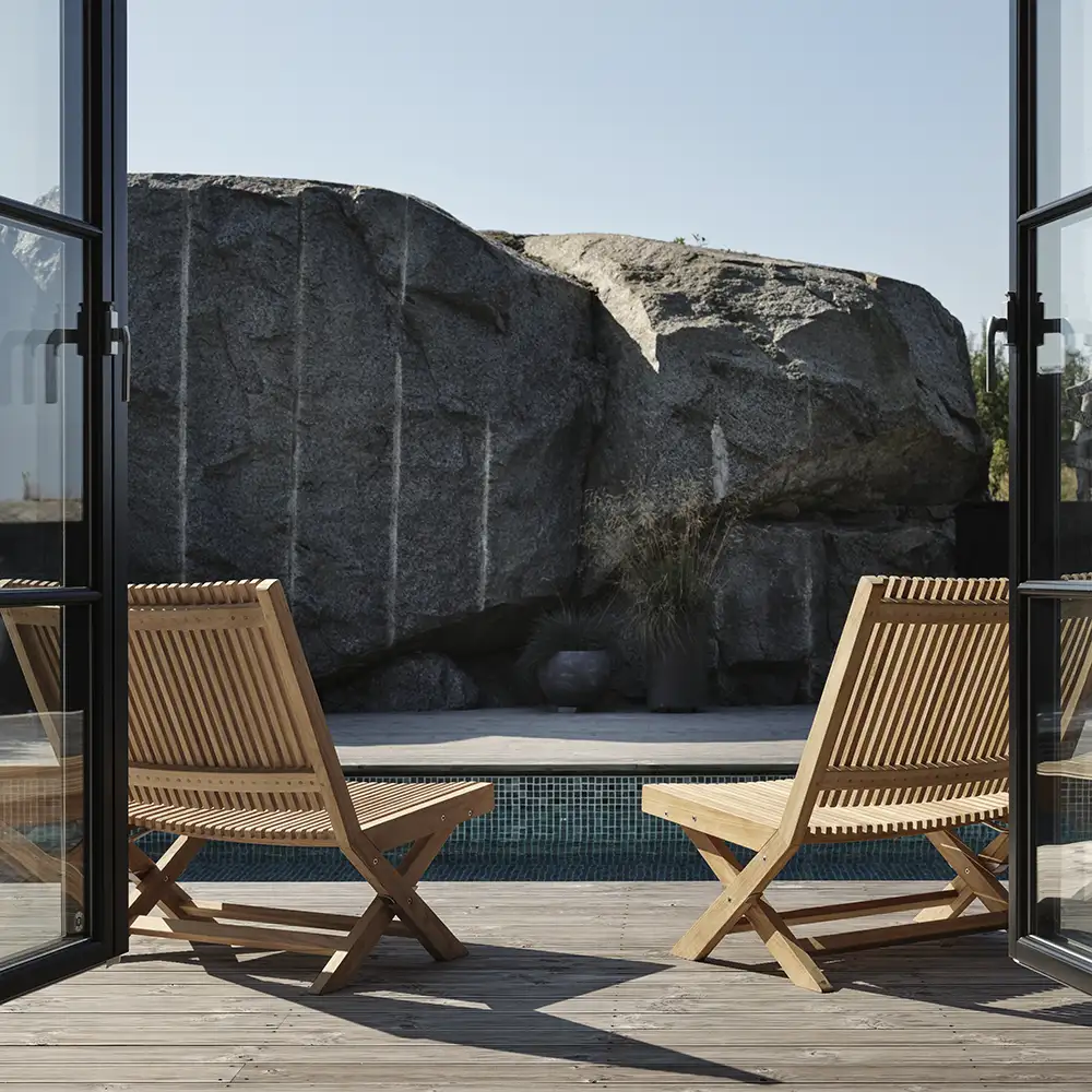 Julita lounge-nojatuoli tiikki Brafab