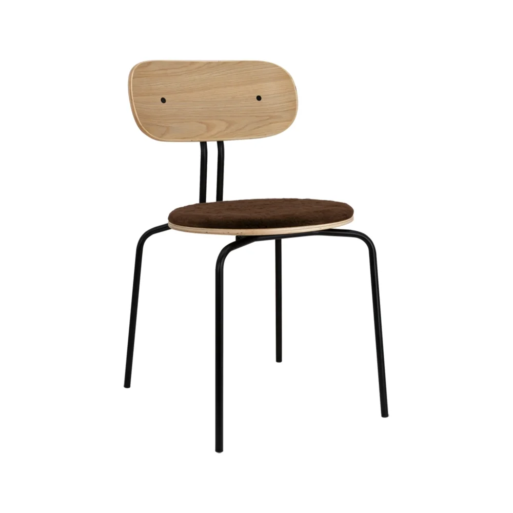 Curious ruokatuoli tammi/musta metalli Teddy Brown