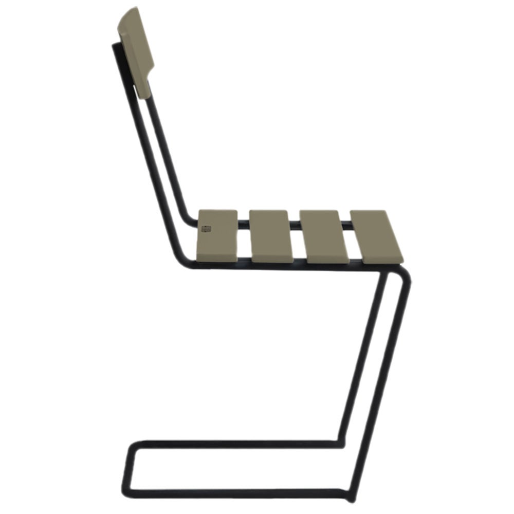 Tuoli 1 Vihreä lakattu tammi / musta jalusta