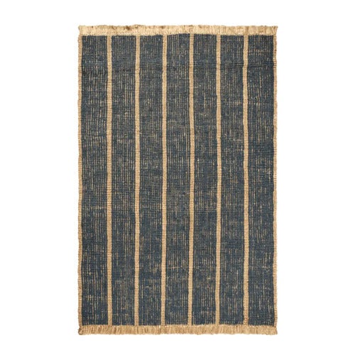 Athens Käsin kudottu juuttimatto 200x300 cm - Natural/Ink Blue