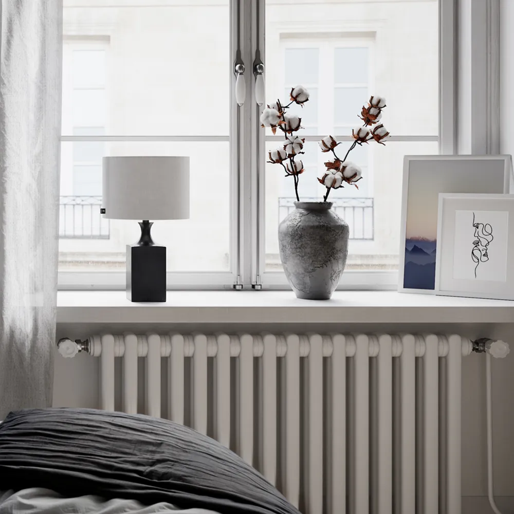 Woody pöytävalaisin K: 42cm musta/valkoinen