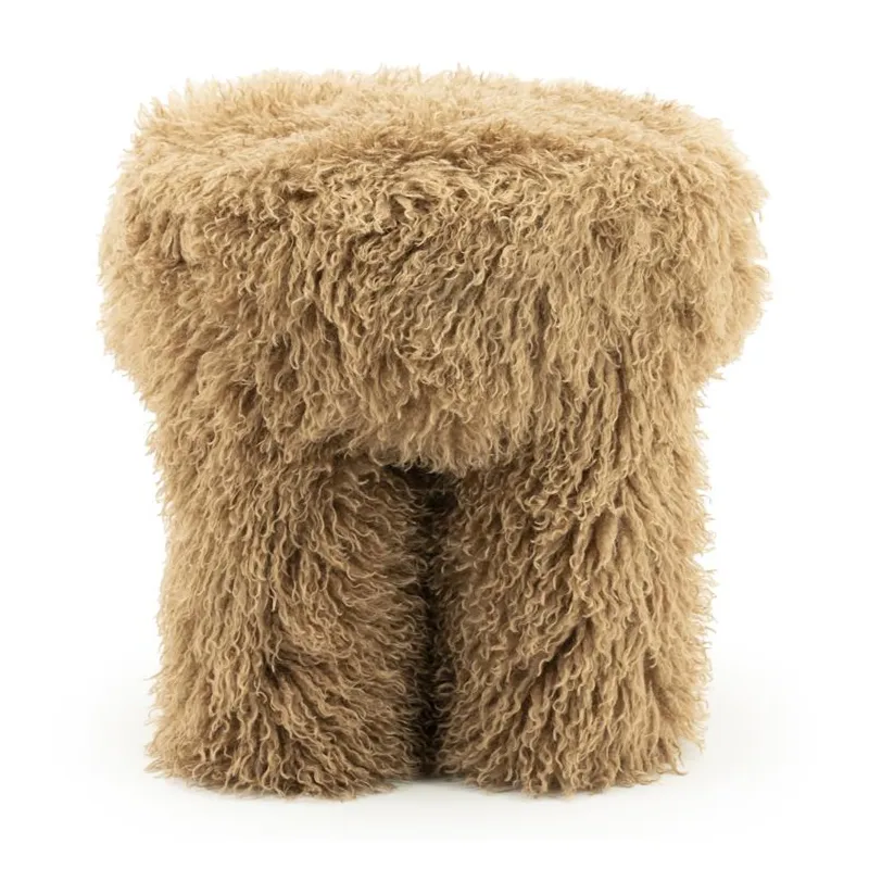 By-Boo, Stool Doodly - taupe 40x40x43 cm