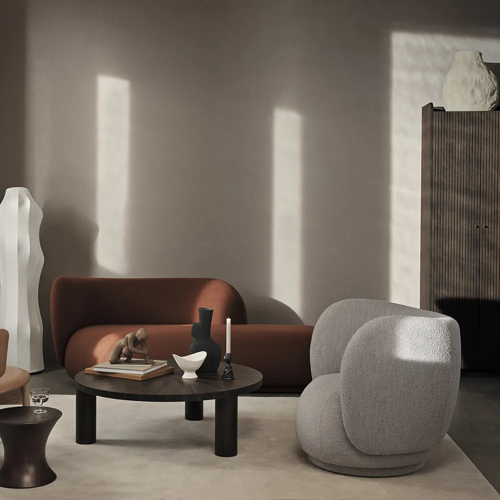 Rico Lounge nojatuoli Soft Bouclé - Off-white/Sand