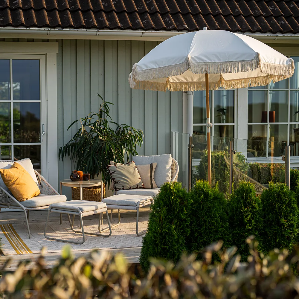  Aurinkovarjo hapsuilla Ø200 cm Beige