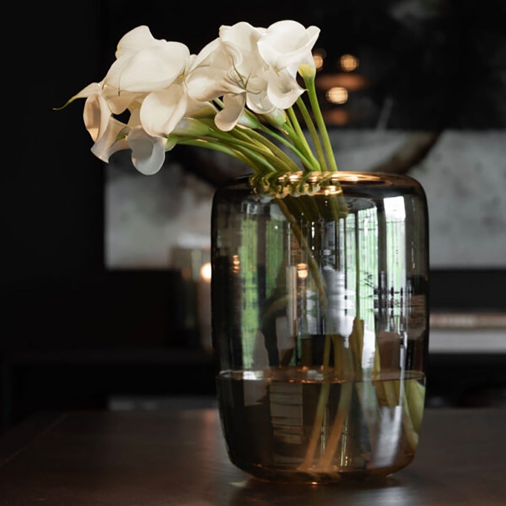 Reef-maljakko käsinpuhallettua lasia Ø28 cm Smoke Grey