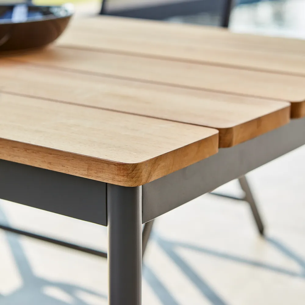 Nox ruokapöytä 90 x 240 cm antrasiitti/tiikki Brafab