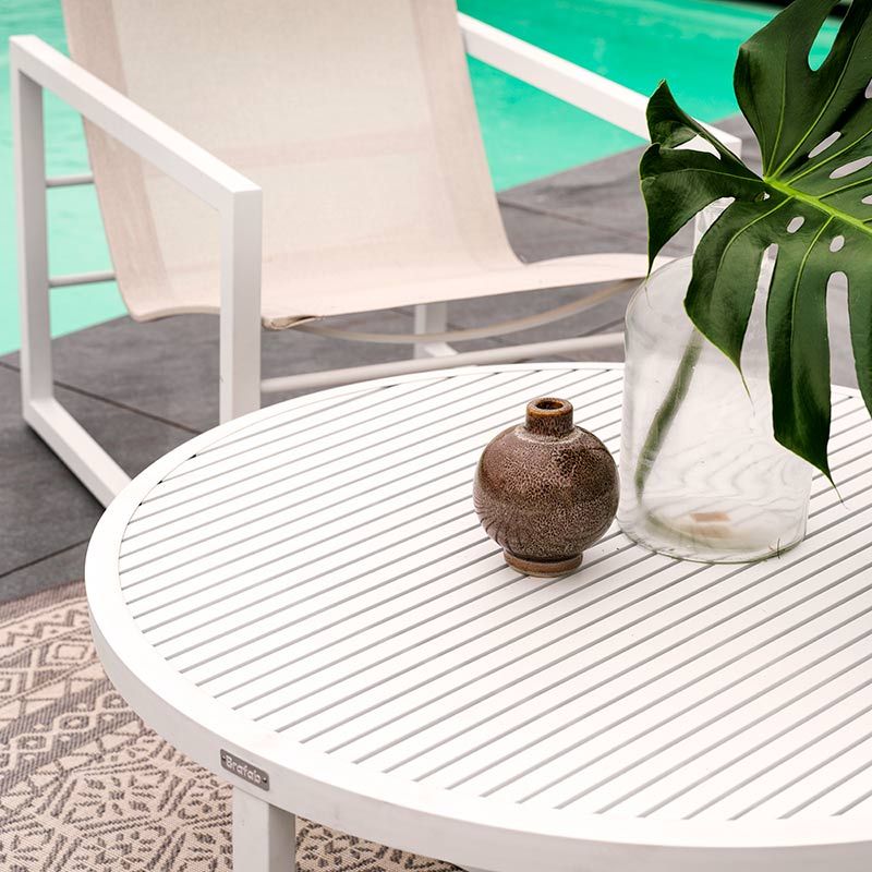 Vevi lounge-pöytä 100 cm valkoinen Brafab