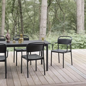 Linear Steel Ruokapöytä 220x90 cm Anthracite Black 