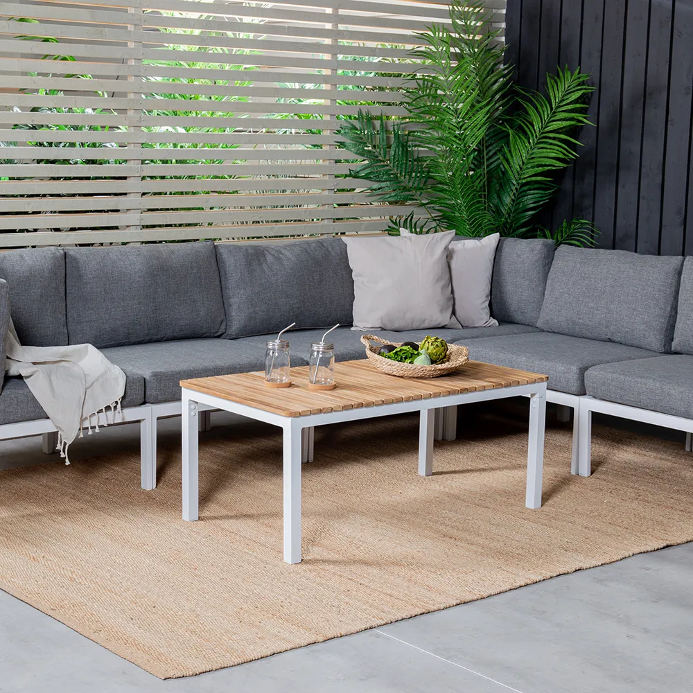 Brasilia sohvapöytä Valkoinen/Teak 